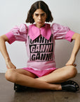Ganni Logo Wool Pink Knit Vest K1762