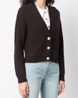 Ganni Crystal Button Knit Alpaca Wool V-Neck Cardigan K1702