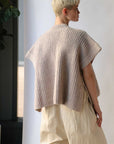 Lauren Manoogian Waffle Poncho Alpaca Knit Oversized Boxy Vest