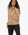 Extreme Cashmere 170 Chou Crewneck Button Cardigan Camel