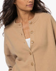 Extreme Cashmere 170 Chou Crewneck Button Cardigan Camel