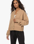 Extreme Cashmere 170 Chou Crewneck Button Cardigan Camel