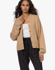 Extreme Cashmere 170 Chou Crewneck Button Cardigan Camel