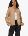 Extreme Cashmere 170 Chou Crewneck Button Cardigan Camel