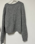 Ganni Soft Wool Alpaca V-Neck Grey Knit Cardigan K1842