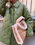 Stand Studio Lolita Quilted Faux Fur Shearling Bag Tote