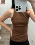 Low Classic Cotton Rib Knit Sleeveless Tank Top