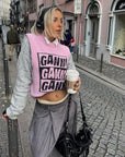 Ganni Logo Wool Pink Knit Vest K1762