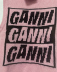 Ganni Logo Wool Pink Knit Vest K1762