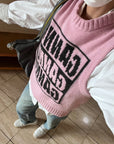 Ganni Logo Wool Pink Knit Vest K1762