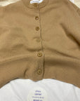 Extreme Cashmere 170 Chou Crewneck Button Cardigan Camel