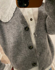 Ganni Soft Wool Alpaca V-Neck Grey Knit Cardigan K1842