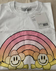 Ganni Relaxed Rainbow Short Sleeve White Cotton T-shirt T3429