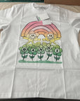 Ganni Relaxed Rainbow Short Sleeve White Cotton T-shirt T3429