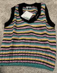 Ganni Multicolor Striped Mohair Knit Vest K1863