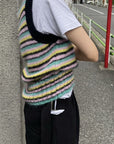Ganni Multicolor Striped Mohair Knit Vest K1863
