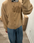 Extreme Cashmere 170 Chou Crewneck Button Cardigan Camel
