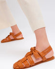Hereu Bena Woven Lamb Leather Square Toe Slingback Sandal