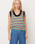 Ganni Multicolor Striped Mohair Knit Vest K1863