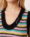 Ganni Multicolor Striped Mohair Knit Vest K1863