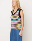 Ganni Multicolor Striped Mohair Knit Vest K1863
