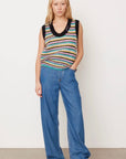Ganni Multicolor Striped Mohair Knit Vest K1863