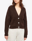 Ganni Crystal Button Knit Alpaca Wool V-Neck Cardigan K1702