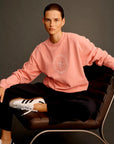Sporty Rich SRHWC Crewneck Cotton Sweatshirt Rose