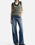 Ganni Multicolor Striped Mohair Knit Vest K1863