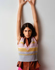 Ganni Graphic Multicolor V-Neck Wool Knit Vest K1758