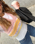 Ganni Graphic Multicolor V-Neck Wool Knit Vest K1758