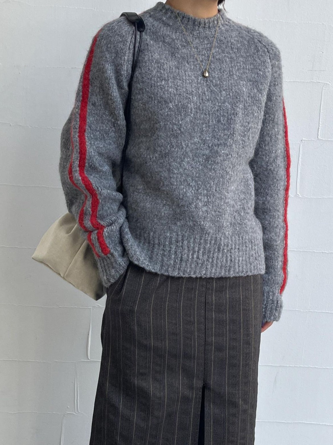 Paloma Wool Grand Slam Grey Crewneck Sweater Raglan