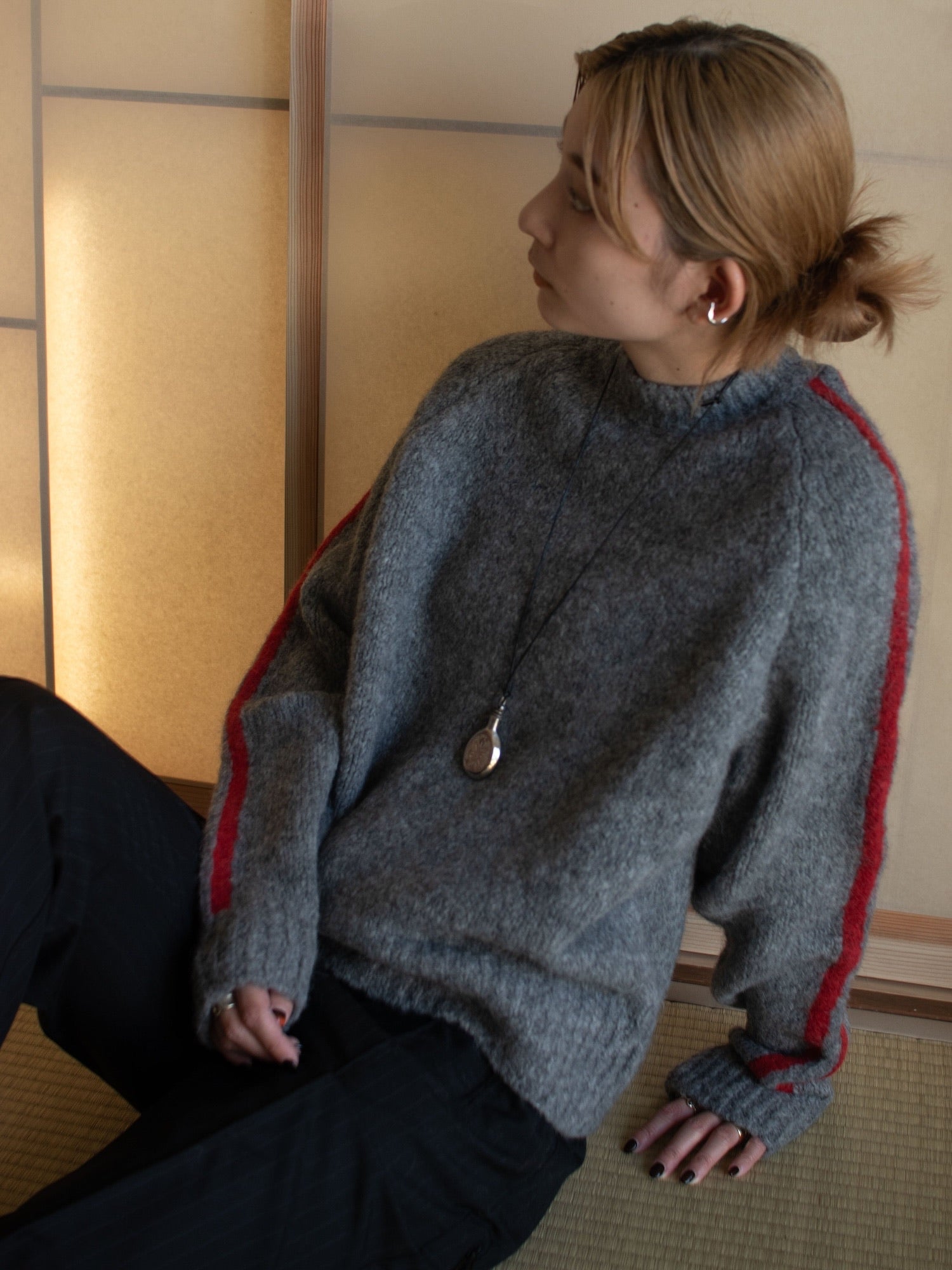 Paloma Wool Grand Slam Grey Crewneck Sweater Raglan