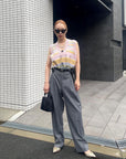 Ganni Graphic Multicolor V-Neck Wool Knit Vest K1758