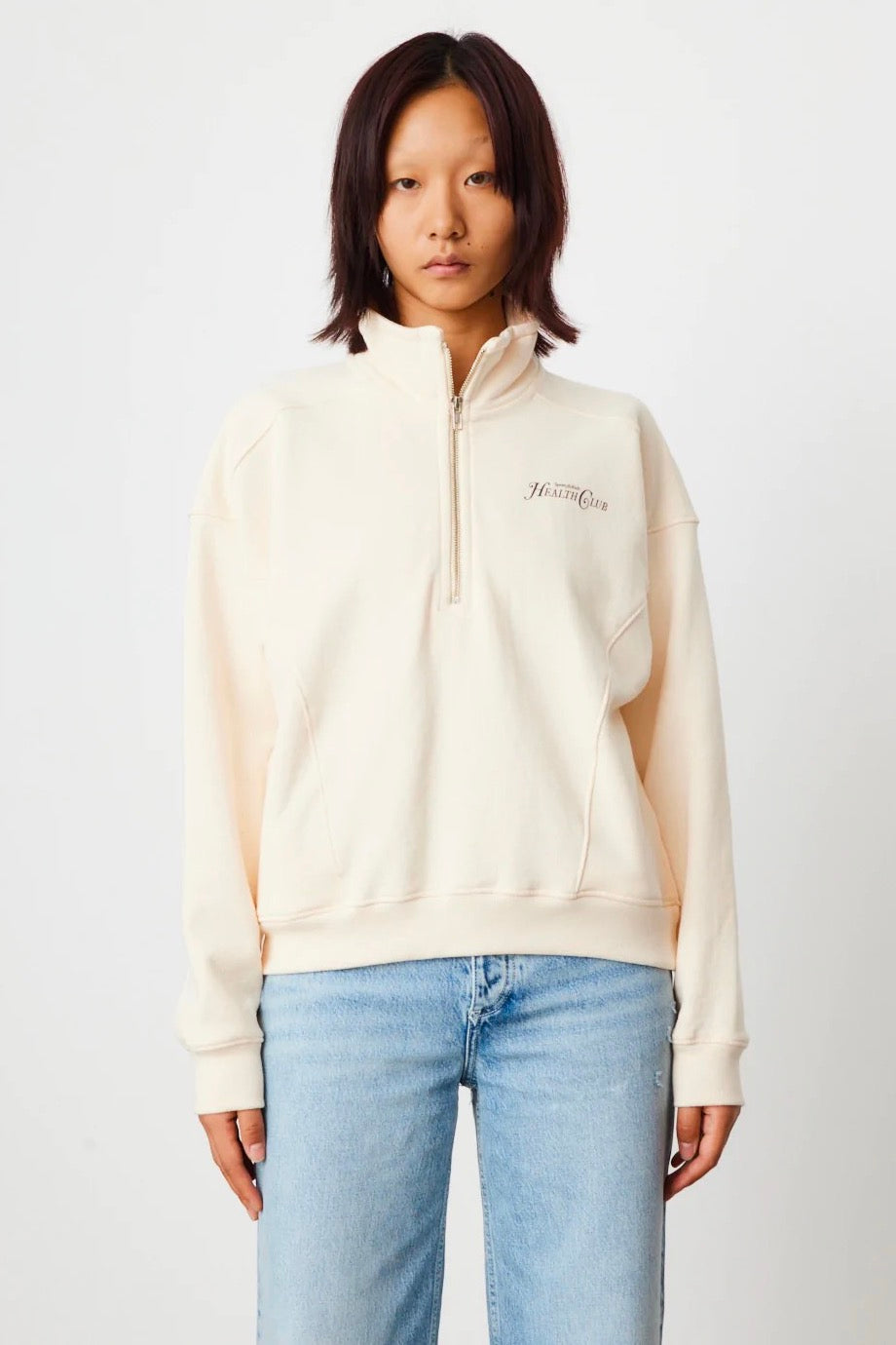 Sporty Rich Rizolli Quarter Zip Cotton Sweatshirt