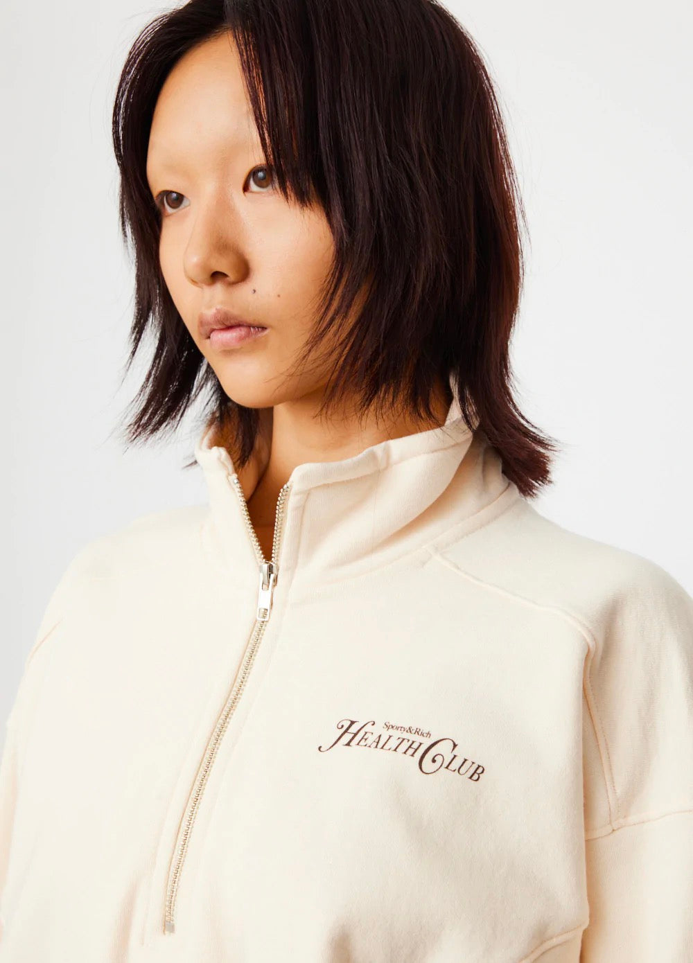 Sporty Rich Rizolli Quarter Zip Cotton Sweatshirt