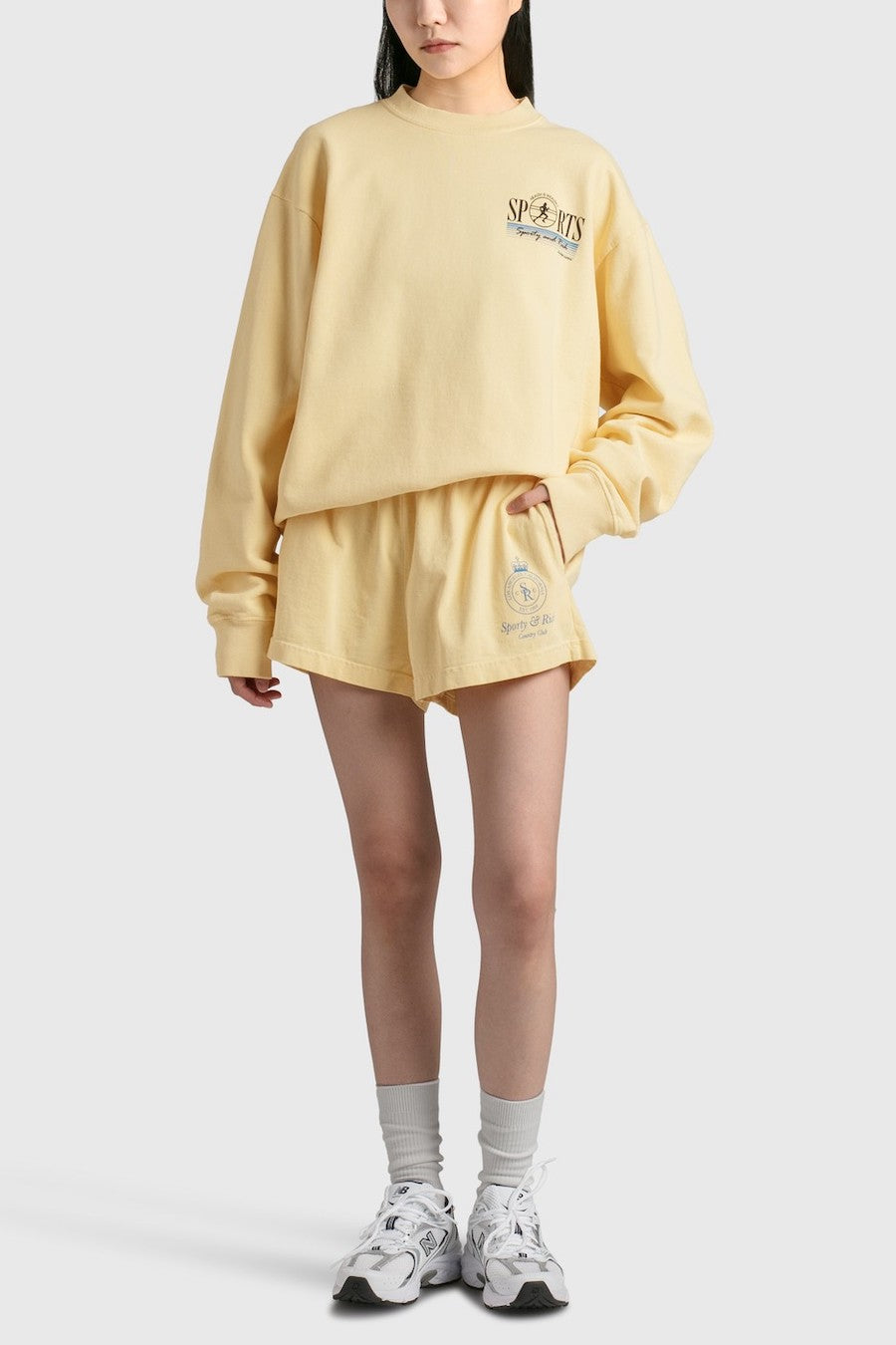 Sporty Rich Venice Crewneck Sweatshirt Lemon